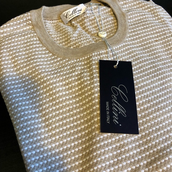 Cellini Italian Crew Neck Knit Sweater - Picture 2 of 7